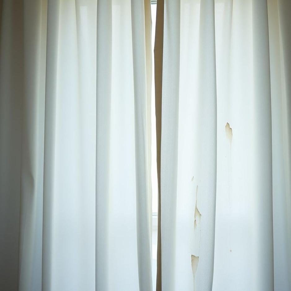 Dream : Dirty white curtain in a dream