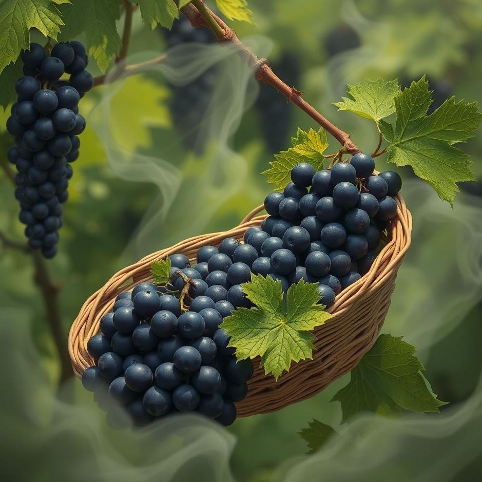 Dream : Distributing black grapes in a dream