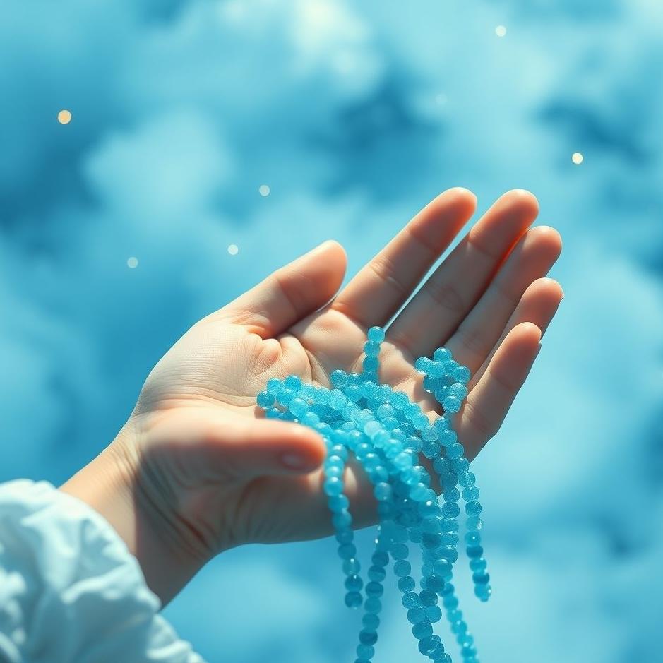 Dream : Distributing blue beads in a dream