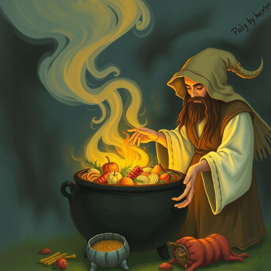 Dream : Distributing food from a cauldron in a dream
