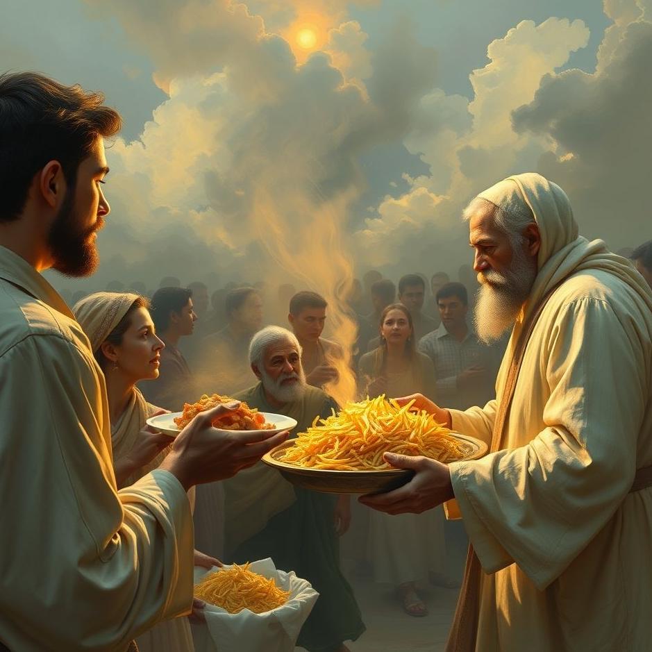 Dream : Distributing food to a crowd in a dream