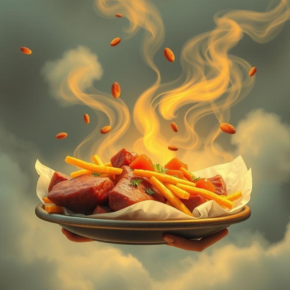 Dream : Distributing meaty food in a dream