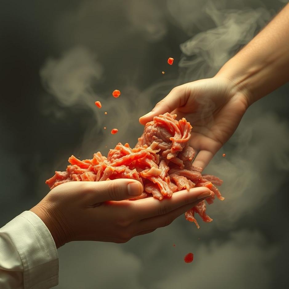 Dream : Distributing minced meat in a dream