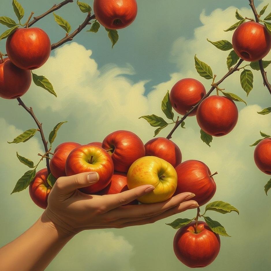 Dream : Distributing red apples in a dream