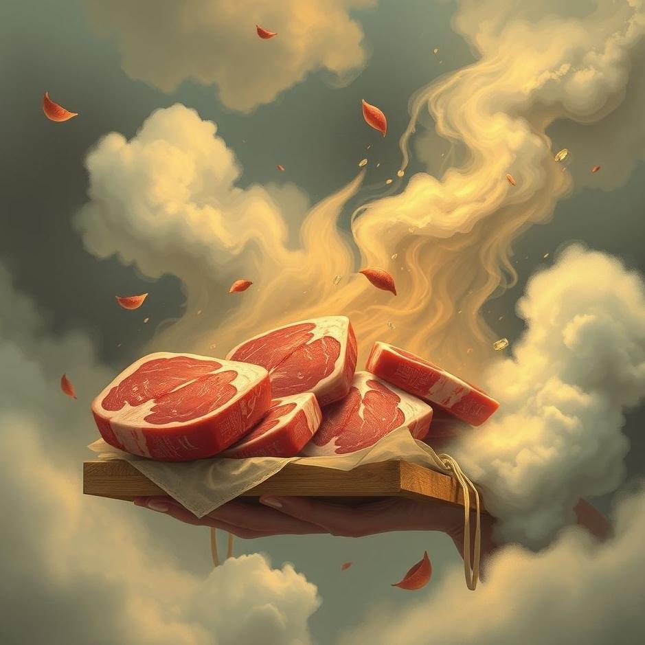 Dream : Distributing red meat in a dream