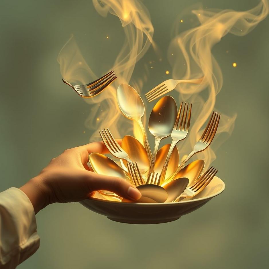 Dream : Distributing spoons and forks in a dream