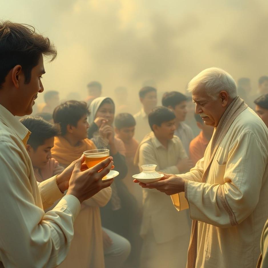 Dream : Distributing tea to a crowd in a dream