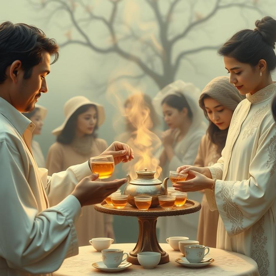 Dream : Distributing tea to guests in a dream