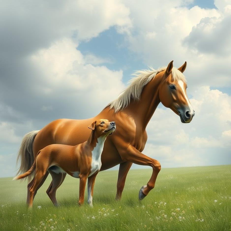 Dream : Dog and a horse in a dream