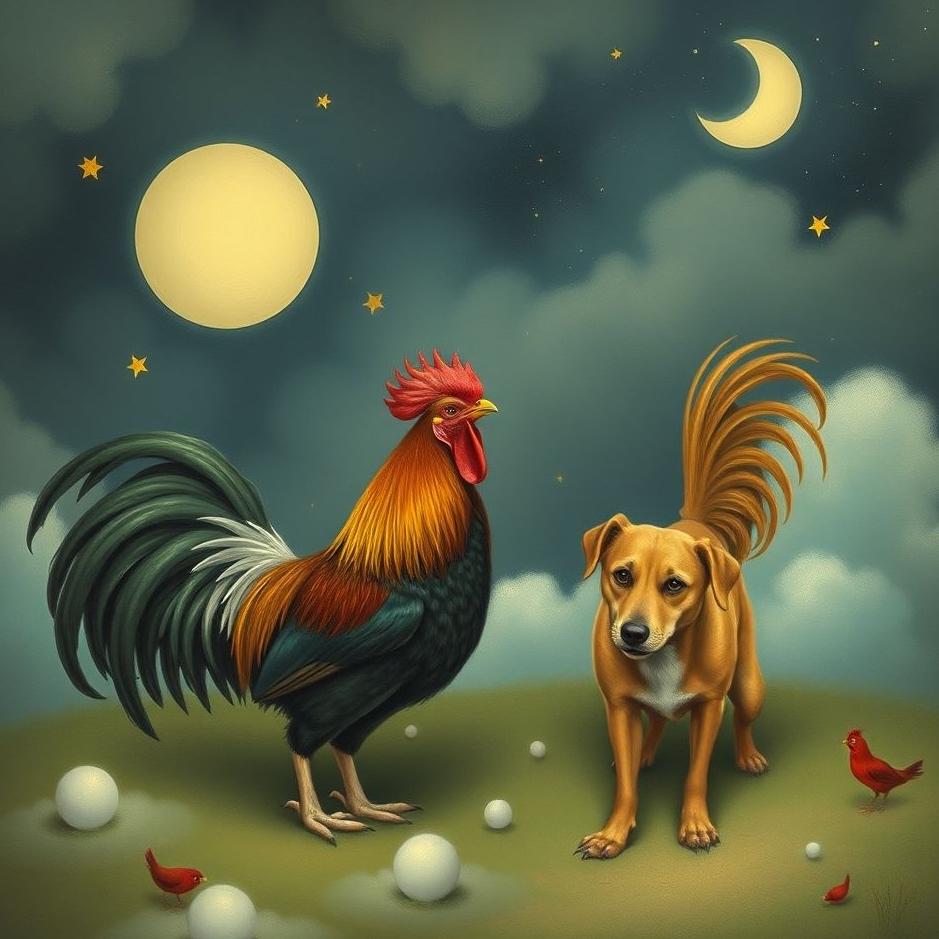 Dream : Dog and a rooster in a dream