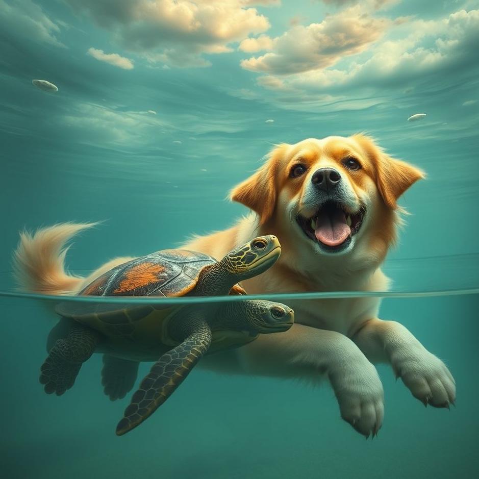 Dream : Dog and a turtle in a dream
