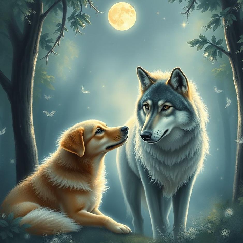 Dream : Dog and a wolf in a dream
