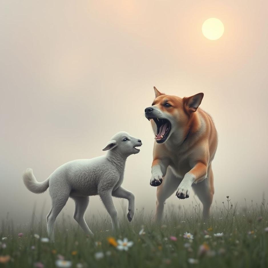 Dream : Dog attacking a lamb in a dream