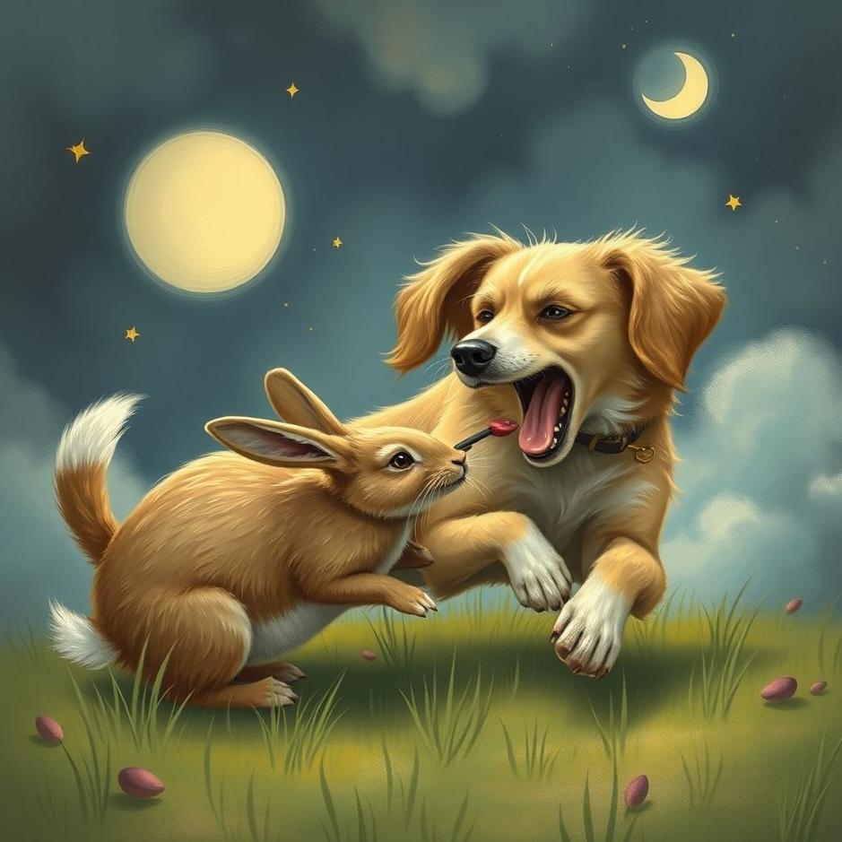 Dream : Dog attacking a rabbit in a dream