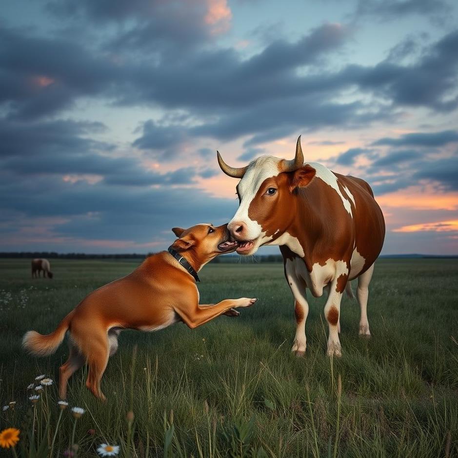 Dream : Dog bite a cow in a dream