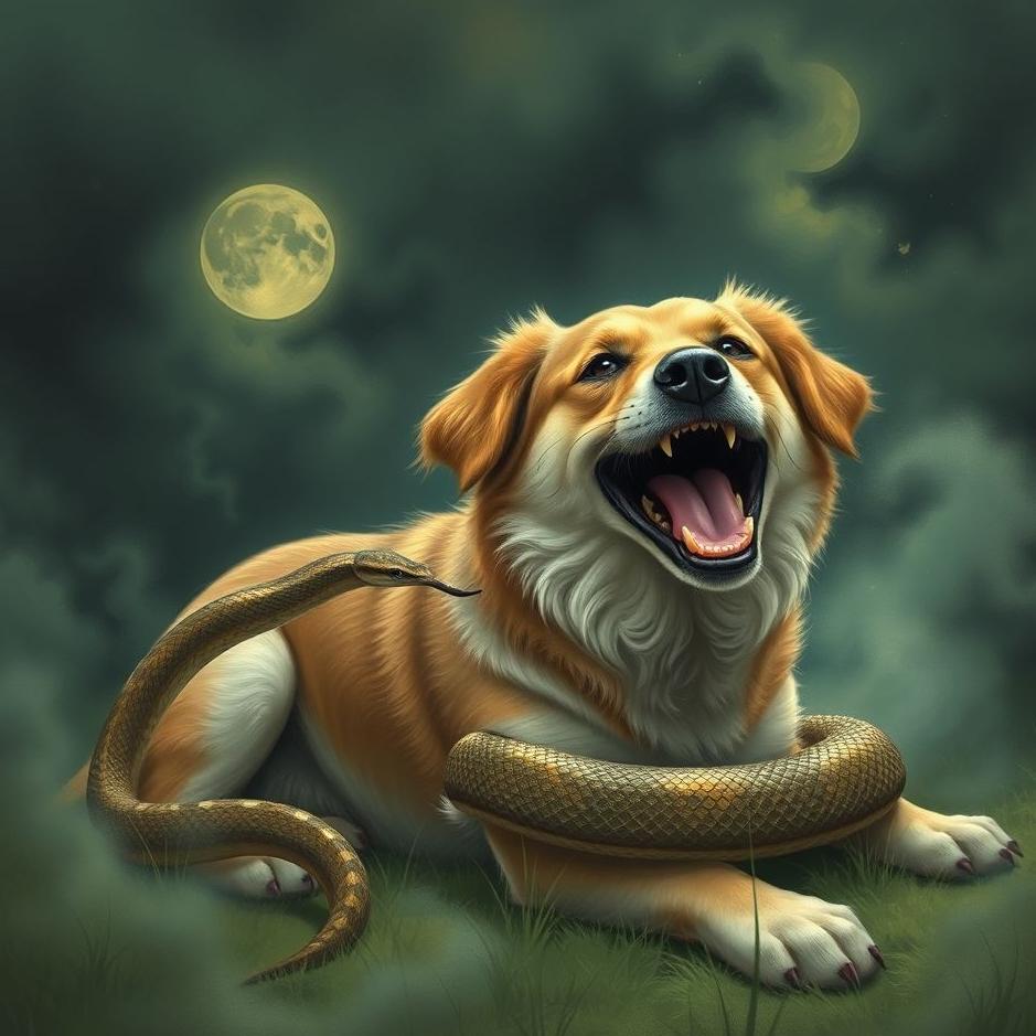 Dream : Dog bite a snake in a dream