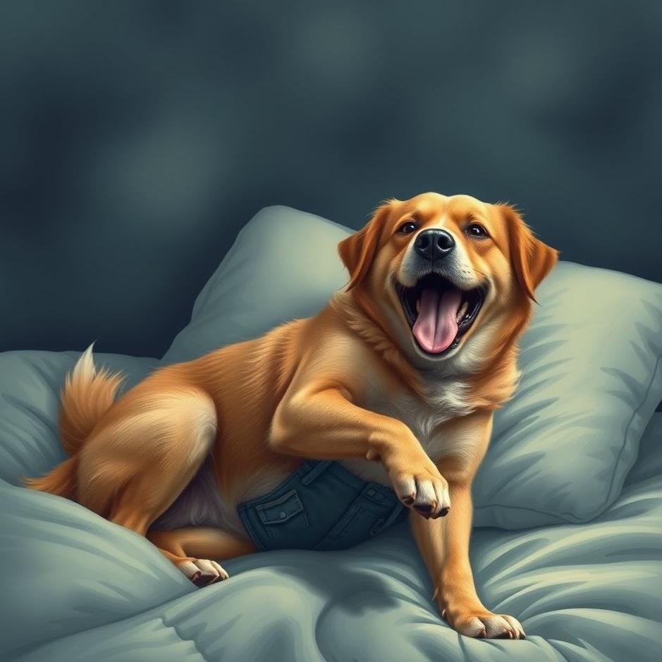 Dream : Dog bite his pants in a dream