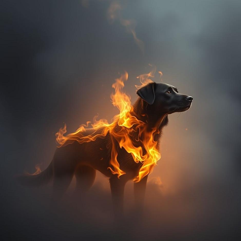 Dream : Dog burning in a dream