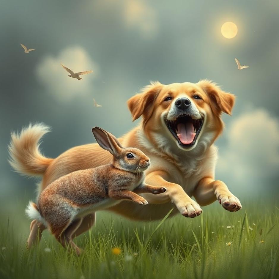 Dream : Dog catching a rabbit in a dream