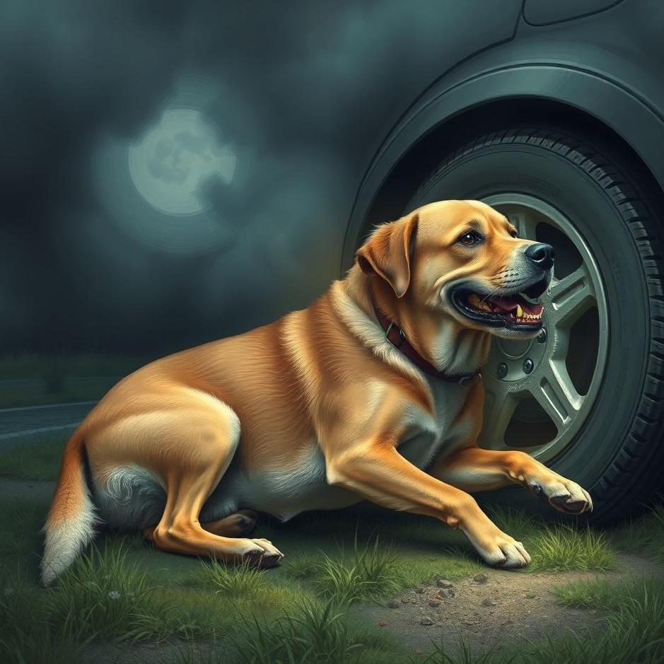 Dream : Dog crushed by a car in a dream