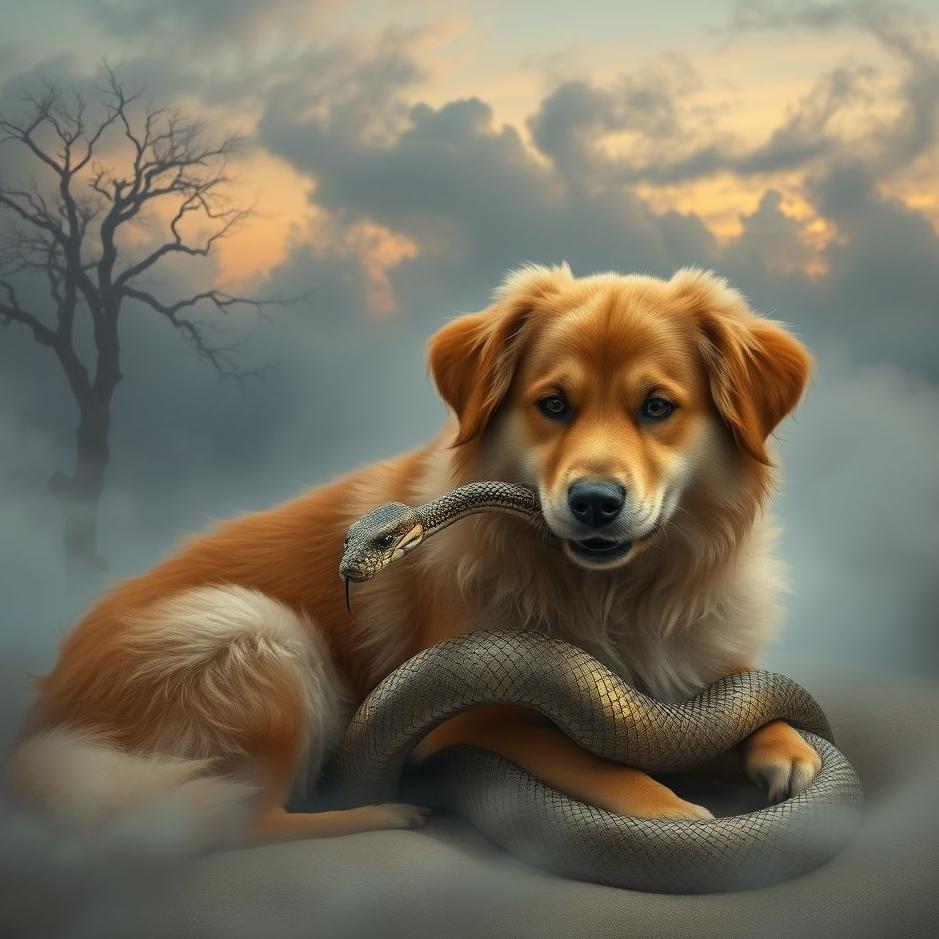 Dream : Dog eating a snake in a dream