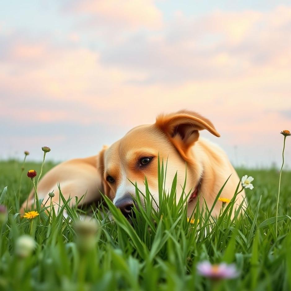 Dream : Dog eating grass in a dream
