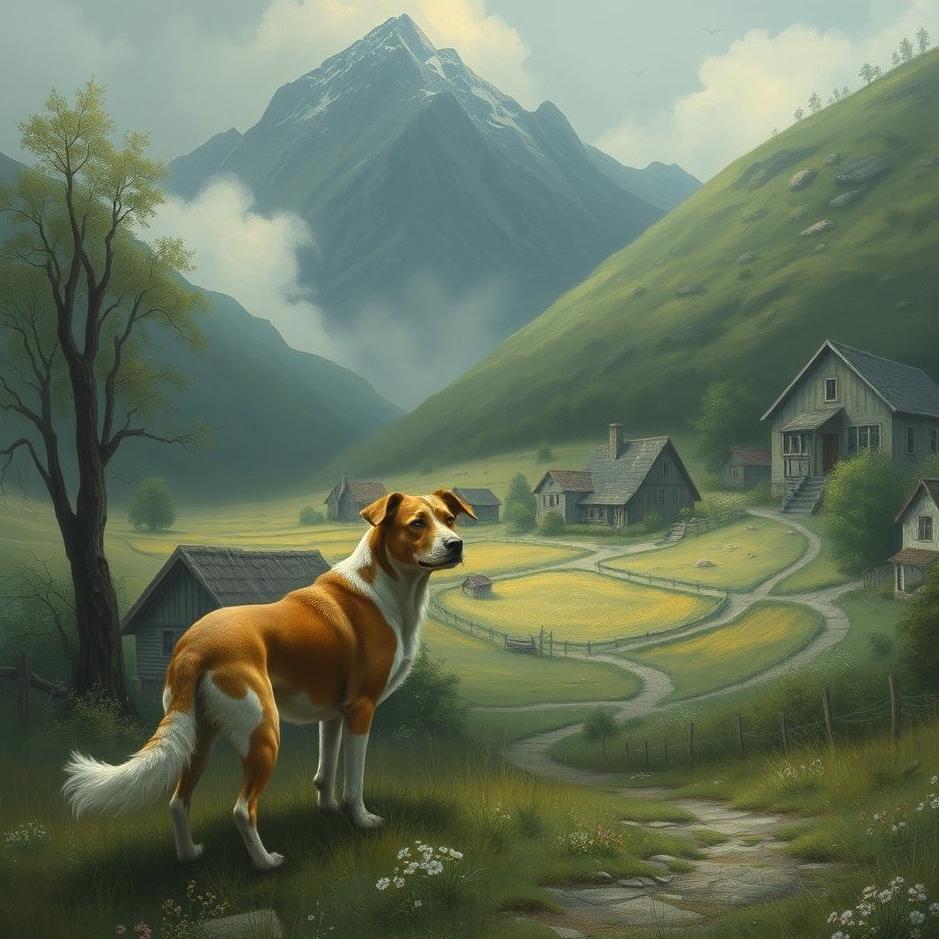 Dream : Dog in a village in a dream