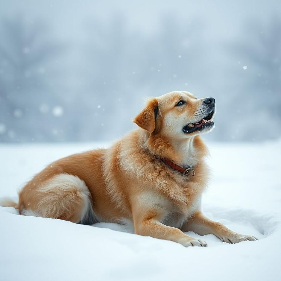 Dream : Dog in snowy weather in a dream