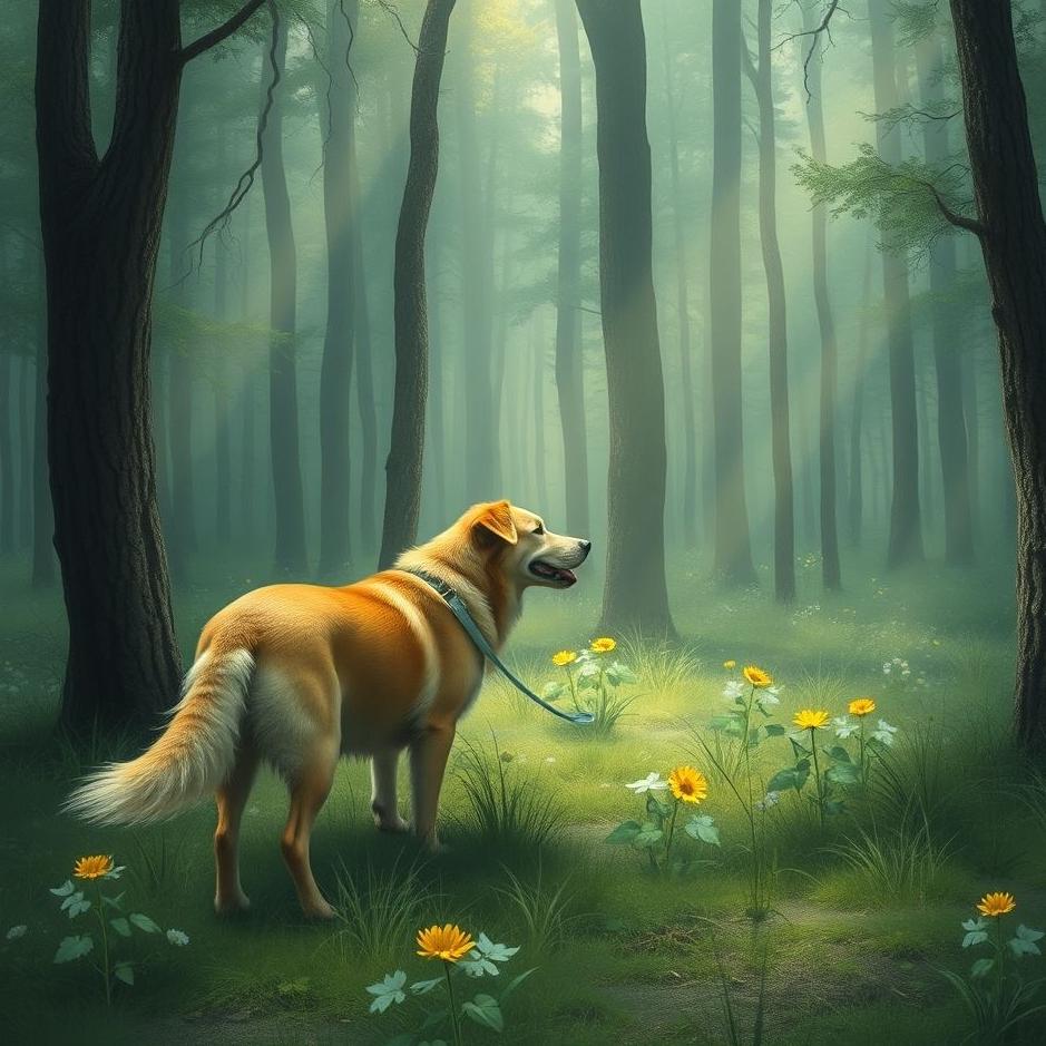 Dream : Dog in the forest in a dream