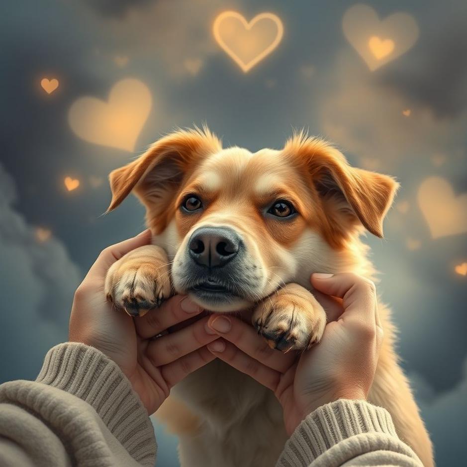 Dream : Dog in the hands of your loved one in your dream