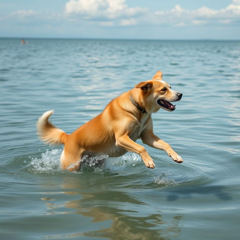 Dream : Dog jumping into the water in a dream