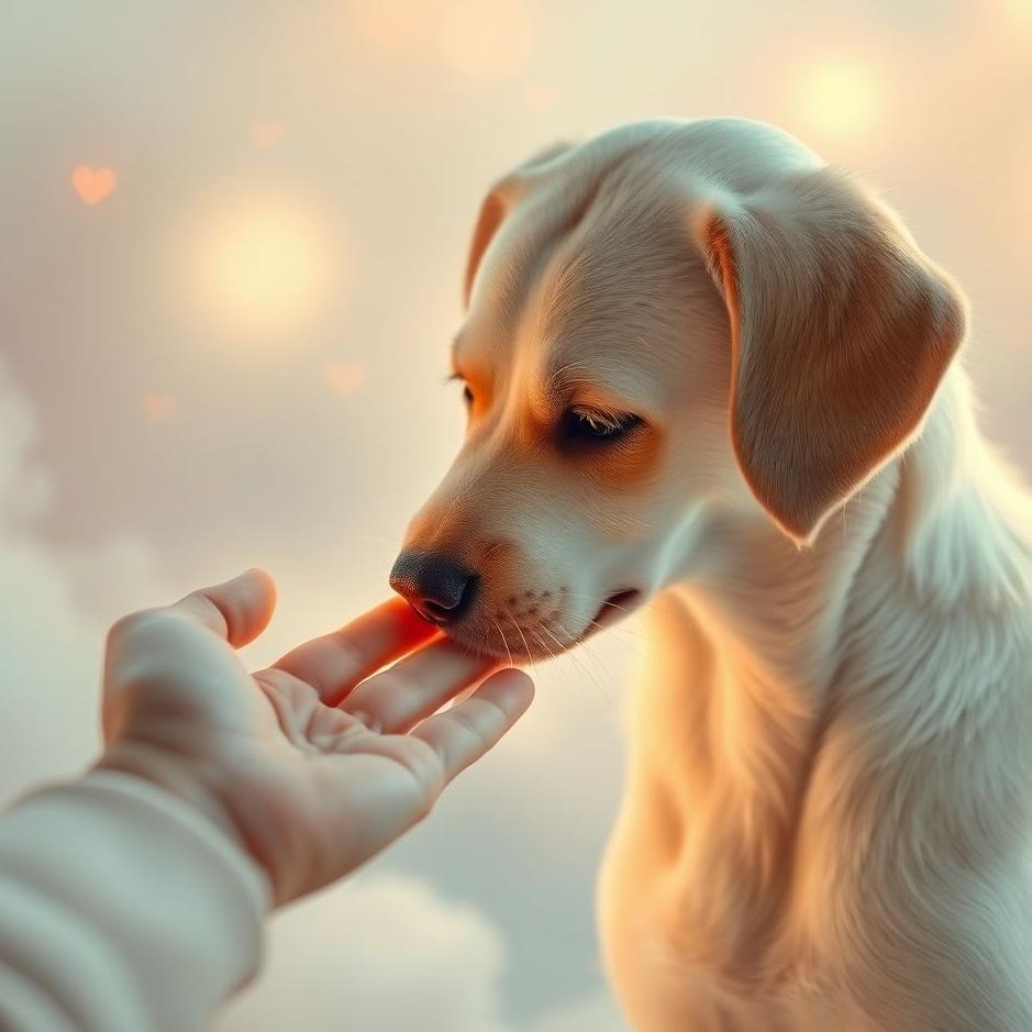 Dream : Dog kissing your hand in a dream