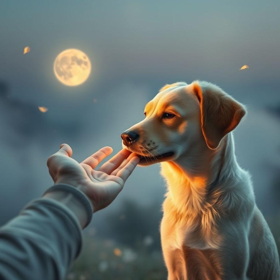 Dream : Dog licking your hand in a dream