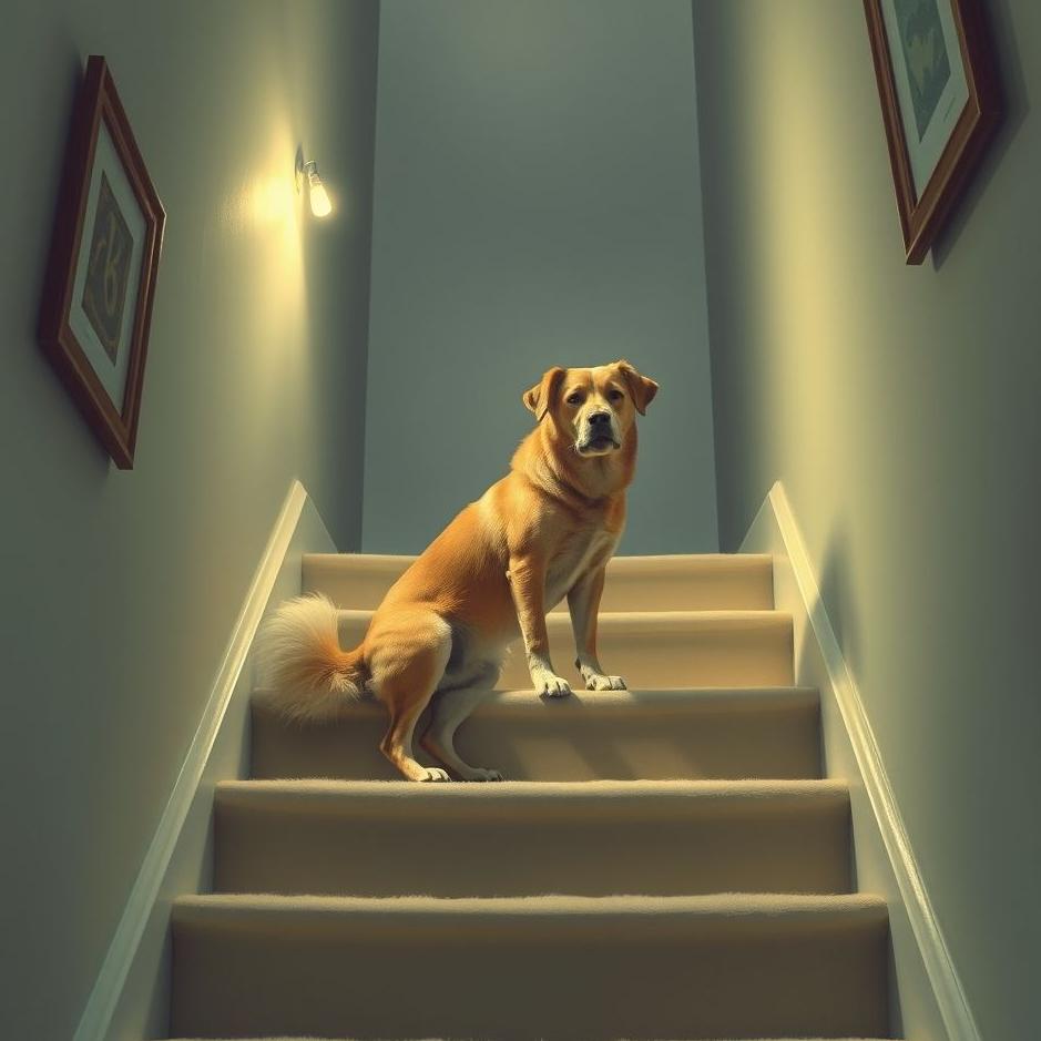 Dream : Dog on the stairs in a dream