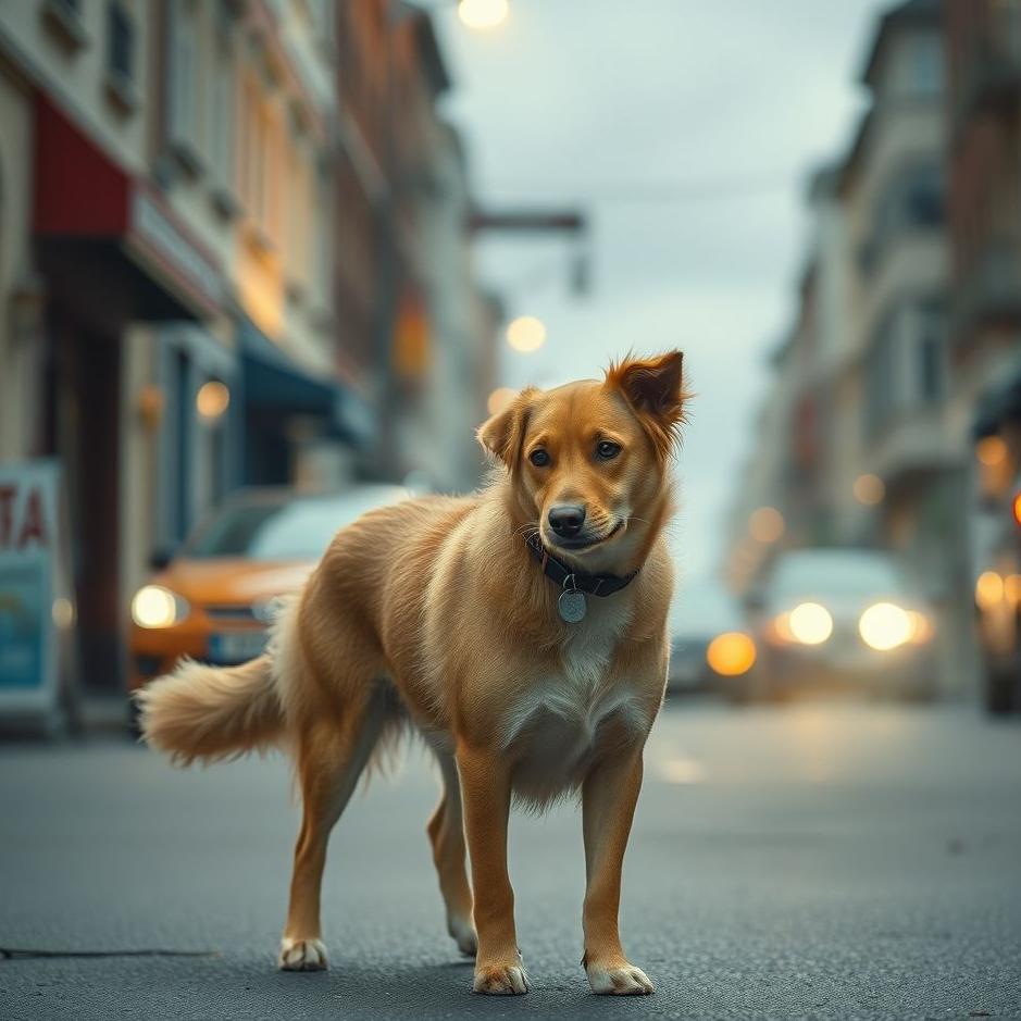 Dream : Dog on the street in a dream
