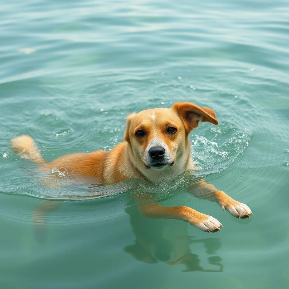 Dream : Dog swimming in water in a dream