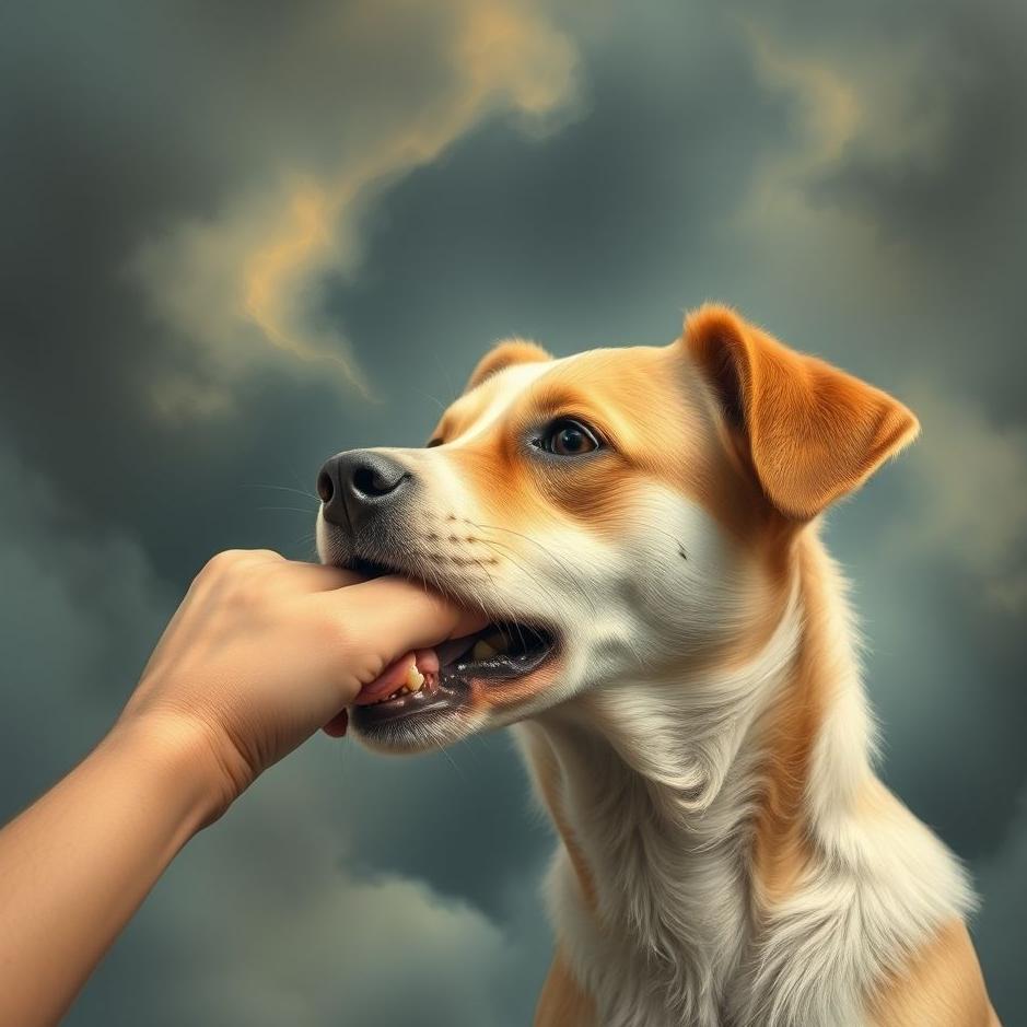 Dream : Dog take your hand in its mouth in a dream