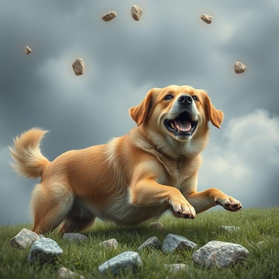 Dream : Dog throwing stones in a dream