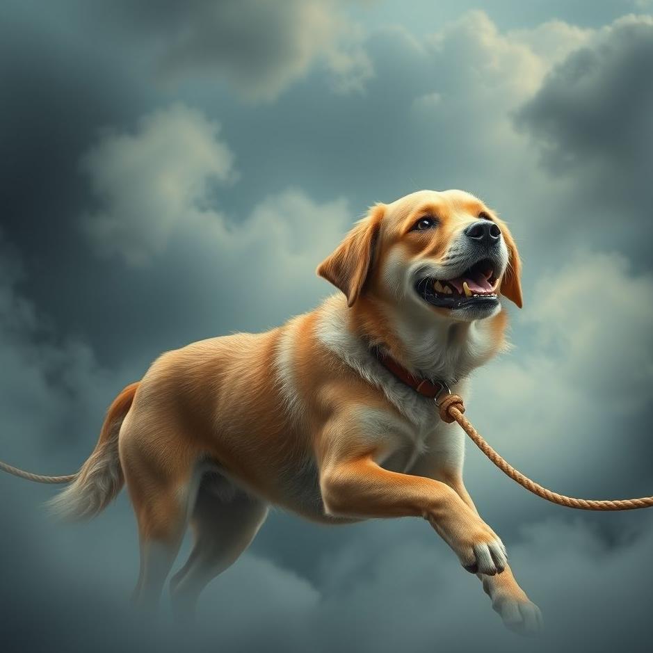 Dream : Dog tied to a rope in a dream