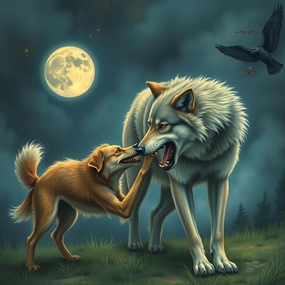 Dream : Dogs bite a wolf in a dream
