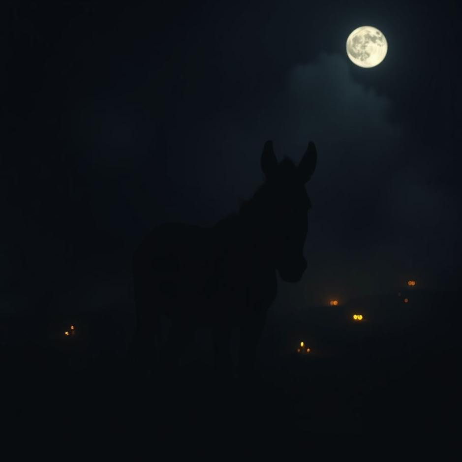 Dream : Donkey in the dark in a dream