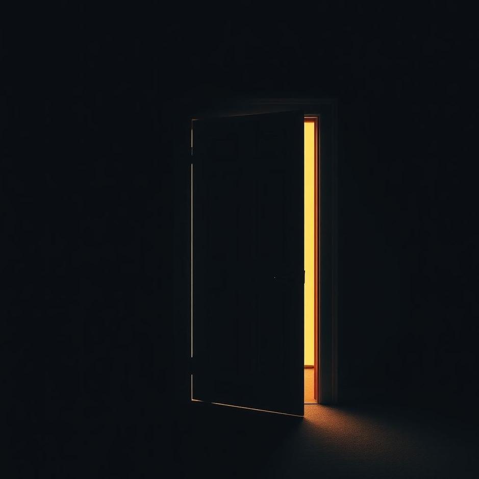 Dream : Door open in the dark in a dream