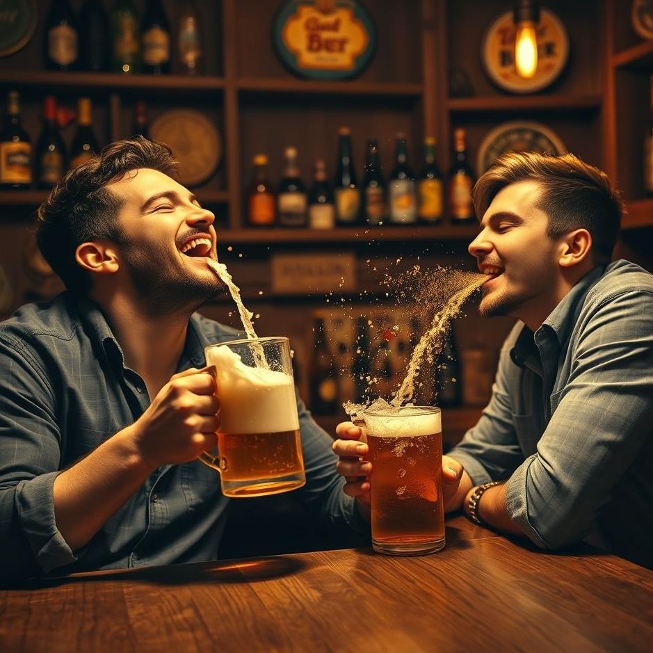 Dream : Drinking and spitting beer 