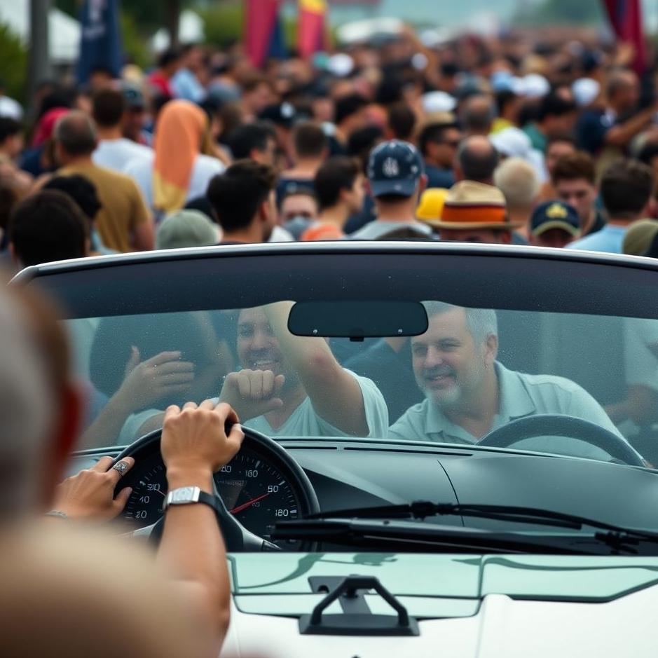 Dream : Driving a car in a crowd