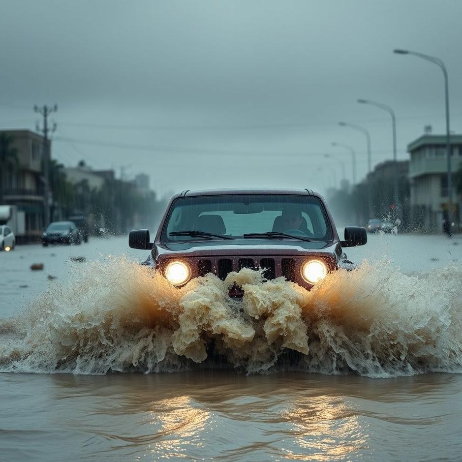 Dream : Driving a car in a flood