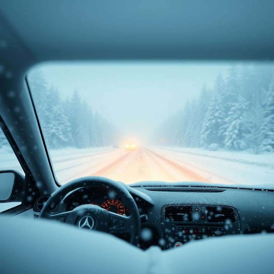 Dream : Driving a car in snowy weather in a dream