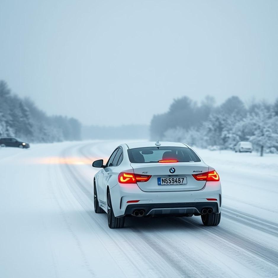 Dream : Driving a car on a snowy icy road