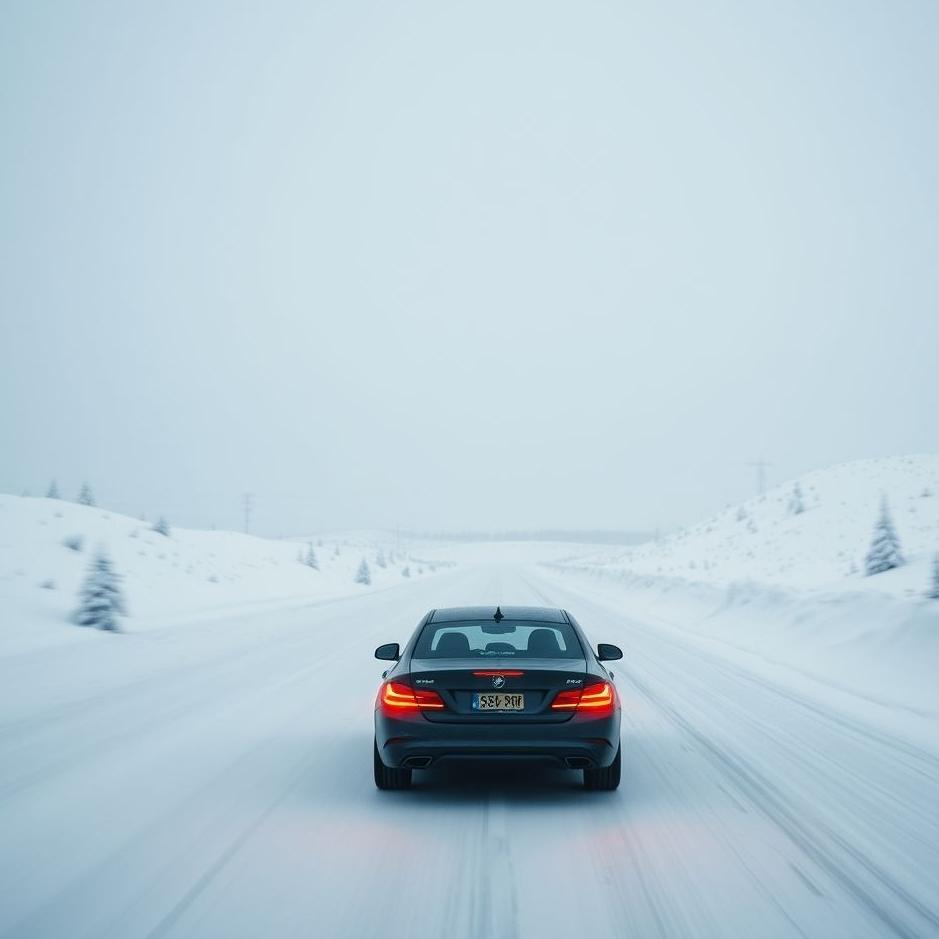 Dream : Driving a car on a snowy road in a dream