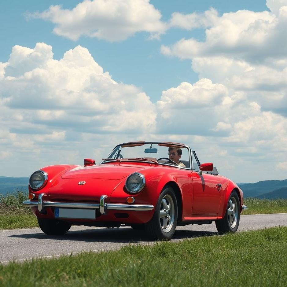 Dream : Driving a red convertible in a dream