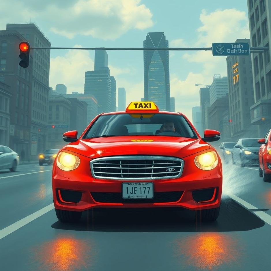 Dream : Driving a red taxi in a dream